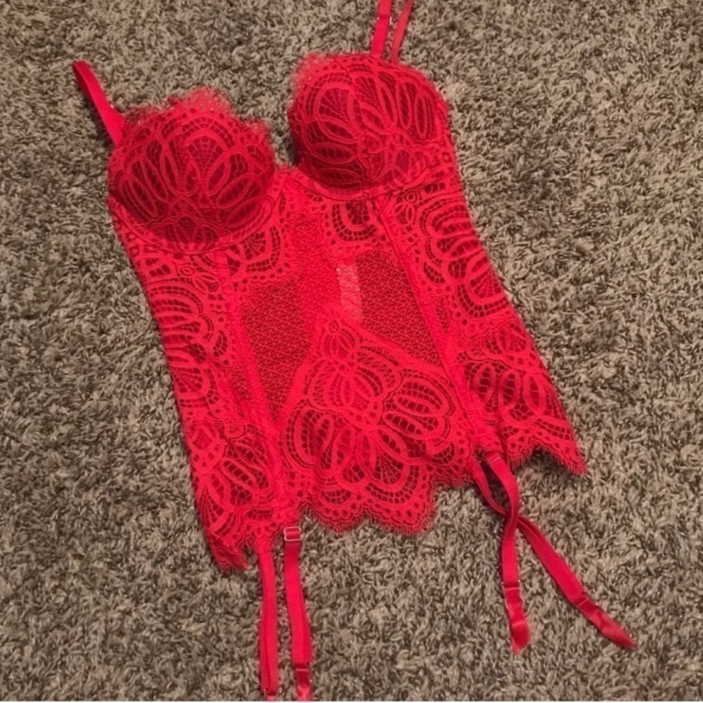 Red lace corset